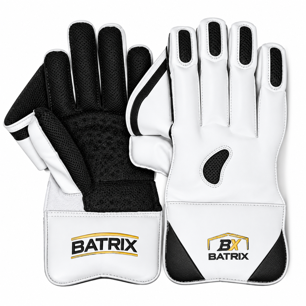 BATRIX SENTINEL Leather Wicket-Keeping Gloves for Men | Textured Rubber Palm Grip | Comfortable Padded Cuffs | For Leather Ball Cricket